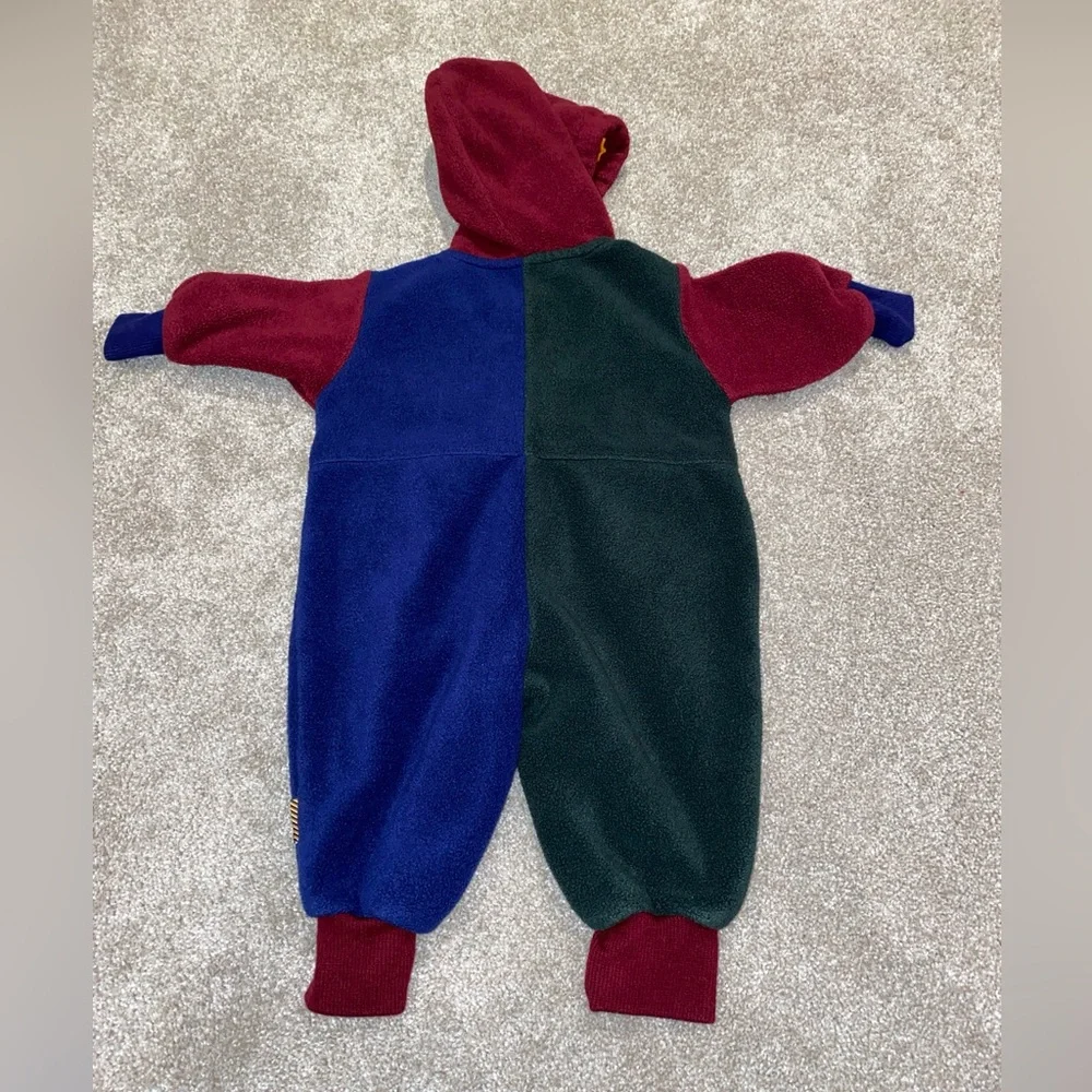 Vintage 1998 Gymsport Gymboree Color Block Fleece Bodysuit Newborn 3-6‎ Months